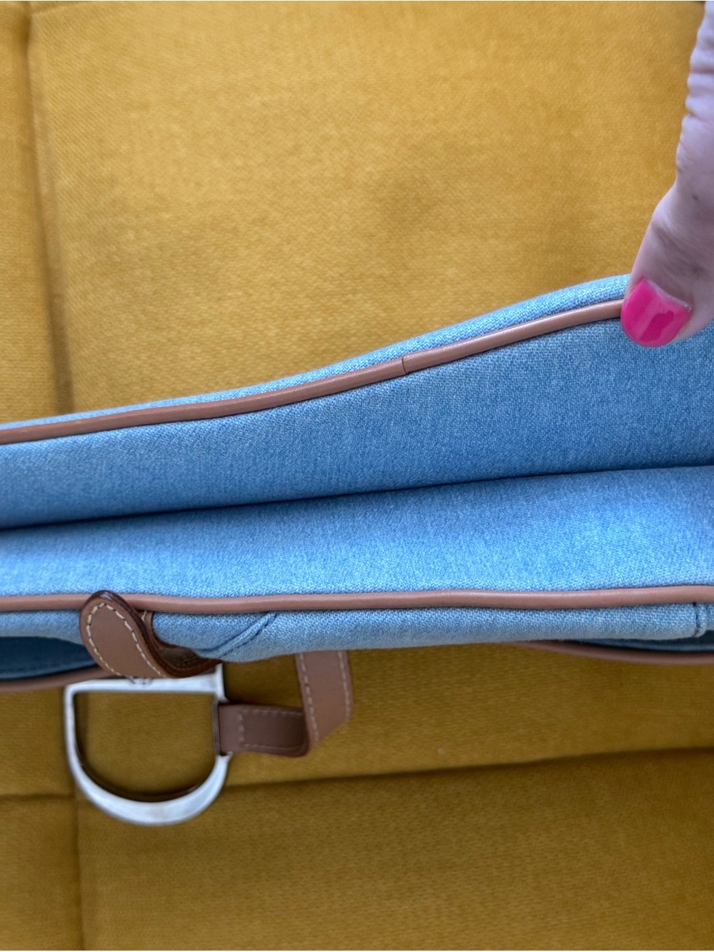 Vintage Christian Dior john galliano denim saddle bag - Picture 6 of 13